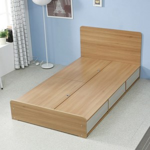 모젤리가구 스몰싱글(하이헤드)-수납침대-프레임, 아카시아 화이트워시