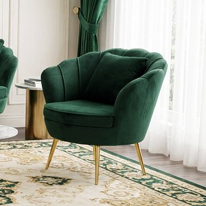 릴리 1인 소파 북유럽 패브릭 모던 벨벳 골드 쇼파, 그린-골드다리