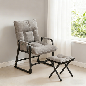 GGHC 1인용 쇼파 1인용쇼파의자 쇼파 접이식 소파 5단 각도조절 사무용 소파 (발판 증정) 소파