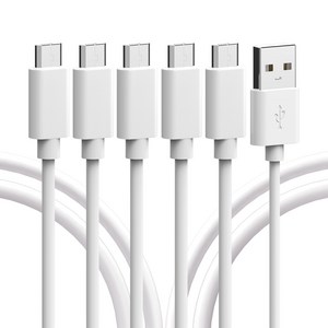 서가 5핀 고속충전 케이블, 화이트, 5개, 1m