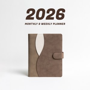 WAVY 프리미엄 6공 비즈니스 2026년 날짜형 다이어리, 모카 무스 (날짜형)