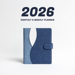 WAVY 프리미엄 6공 비즈니스 2026년 날짜형 다이어리, 코지 블루 (날짜형)