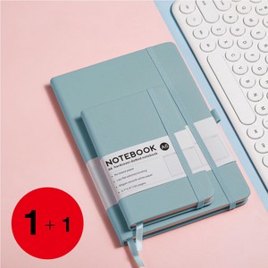 (1+1) 캘리스터 A5 하드커버 스트랩 양장다이어리 + A6 포켓노트 만년다이어리 10가지 색상, (1+1) 스카이블루