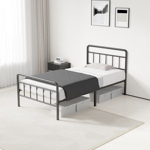 KURUA 빈티지 철제 침대 프레임 간편 조립 견고함