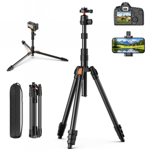 XXZU 180cm 카메라 삼각대 (DSLR/스마트폰/캠코더 호환) 퀵 릴리스 플레이트, 여행용, 수납 케이스 포함, 5226
