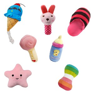 미스터추추 강아지 삑삑이 펫토이 7종 세트, 혼합색상, 1세트