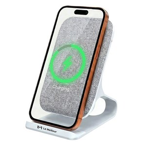 르메이어 고속 무선충전기 듀얼코일 충전 거치대 20W, 그레이, 1개