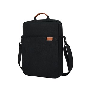 주니로와 초경량 휴대용 아이패드 파우치 노트북 태블릿 숄더 크로스 가방, 블랙