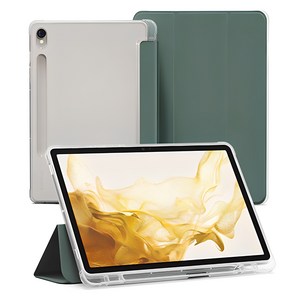 신지모루 클리어 펜슬 수납 태블릿PC 케이스, 다크 그린, 1개