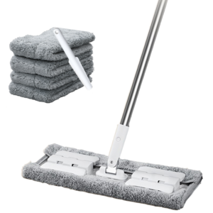 joybos 다용도 집게형 밀대걸레 360회전 바닥청소 밀대걸레 극세사 리필패드 4매, 1개
