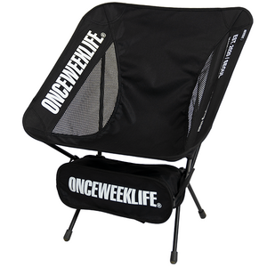원스위크라이프 접이식 백패킹 경량스틸 캠핑 체어, 1개, 블랙