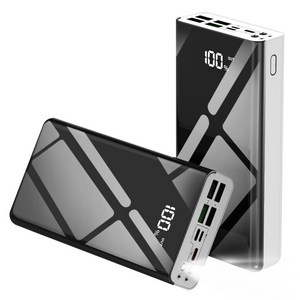 THOUSTA 대용량 보조배터리 고속충전 30000mAh 멀티단자 잔량표시 LED조명 PD 22.5W QC3.0, 화이트