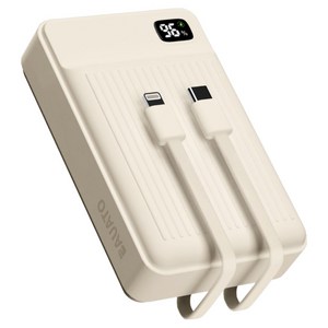 바우아토 고속 입출력 케이블 일체형 미니 대용량 난연 보조배터리 20000mAh C타입 애플8핀 PD 22.5W, 단일상품, 아이보리