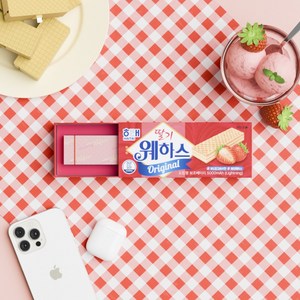 웨하스 도킹형 보조배터리 5000mAh, 딸기(라이트닝)
