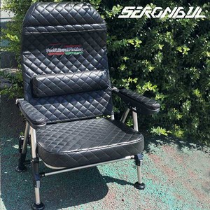 새론불 프리미엄 제로원 접이식 민물낚시의자 블랙 고급레자 엠보싱 빅사이즈 체어