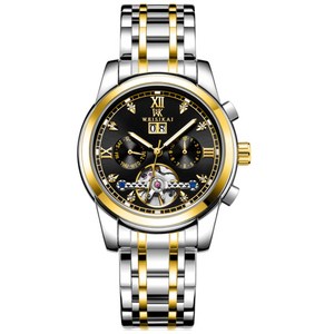 WEISIKAI 남자 오토매틱 시계 메탈 남성 손목 6009