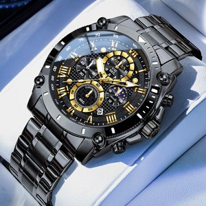 OLEVS 남성 명품시계 럭셔리 야광 워터프루프 트렌드 스톱워치 큐빅