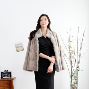 [우진모피] (WJ) 코펜하겐퍼 휘메일 실버블루 베이직 밍크코트 국내생산 본사직영(WJN825SBB80)