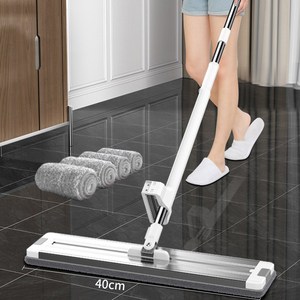 ZOZOFO 노터치 슬라이드 밀대걸레+극세사 리필4매 밀대 세트