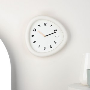 8무드 미니멀 페블 무소음 벽시계 벽걸이 시계 25cm, 소프트 크림