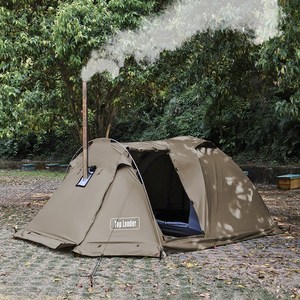 탑 랜더 사계절용 난연성 텐트 2인용  화목난로용 스토브 잭과 스노우 스커트를 갖춘  방수 경량 터널형 텐트