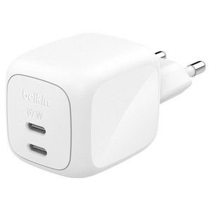 벨킨 Z Charger 67W USB C타입 듀얼 포트 GaN 초고속 충전기 WCH020krWH, 화이트, 1개