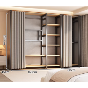 1. 돌쇠네마트 시스템 행거 드레스룸 옷장 대용량 철제 수납장 선반, 블랙