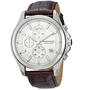 로만손 남성용 가죽시계 기프트패키지 RWTLHM004247WHSI0