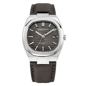 로만손 남성용 오디에 뉴 데이트 38 레더 시계 RWTLMM4BF008WHGR0