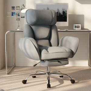 비애노 베어허그 메쉬 리클라이너 컴퓨터 책상 의자 방문설치, 블루그레이