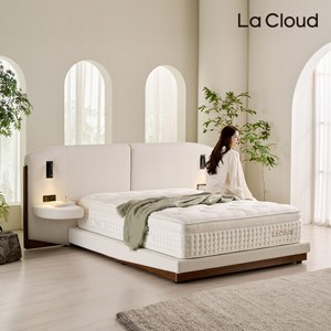 [라클라우드 (가구)] 라클라우드 하이엔드 누마르 호텔침대 패널 일체형+골드라벨 천연라텍스 양모울패딩 말총 매트리스 세트 K