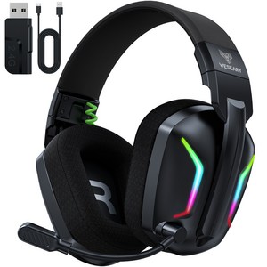 WESEARY 무선 게이밍 헤드셋 3D사운드 블루투스5.4 노이즈 캔슬링 마이크 WG1