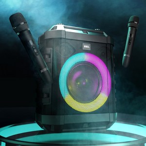 무선 블루투스 스피커 마이크 버스킹 DJ PRO 500W 휴대용 이동식 노래방 앰프, 블랙