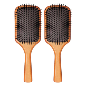 사하라 우든 헤어 두피마사지 브러쉬 기본, 혼합색상, 2개