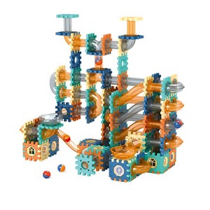 슬라이드볼 블럭 구슬 트랙 블록 장난감 286pcs 유아 창의력 개발 선물 LFK-04, 1개, 혼합색상