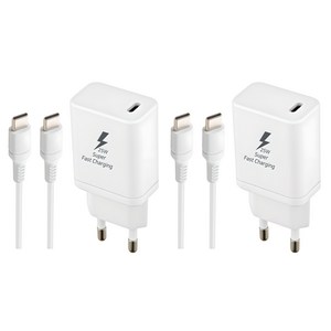 지파워 PD25W C타입 초고속 충전기 + 케이블 세트, 화이트, 2세트