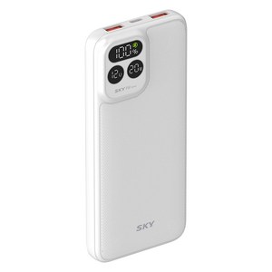 SKY 필 PD10 LCD 디스플레이10000mAh 고속 충전 보조배터리 22.5W, SKY-PD10, 화이트