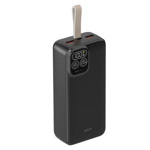 SKY 필 PD 30 22.5W LCD 디스플레이 고속 충전 보조배터리 30000mAh, 블랙, SKY-PD30