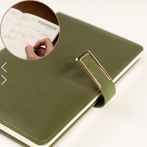 TRACKY 만년 2026 다이어리 고급 가죽, 각인 주문제작, 그린