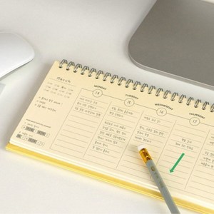 2색 1개 주간 예약노트 스프링 수첩 예약장부 did+5478nX