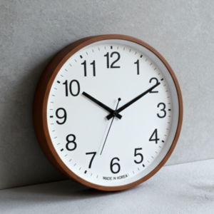 리갈 305 심플 무소음 벽시계, 우드