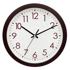 국산 브라운 abs27cm 심플 무소음벽시계 인테리어 벽걸이시계 무음 거실 학교 교실 사무실 식당 병원 교회 공장 학원 카페 결혼 개업 집들이선물