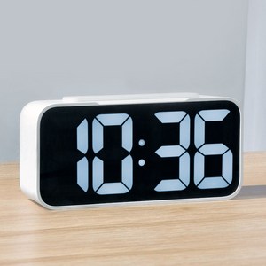 플랜룩스 빅뷰 디지털 전자 LED 무소음 탁상 책상 알람 시계, 혼합색상