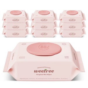 위프리 제로 핑크 엠보싱 아기물티슈, 10개, 100매, 55g