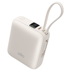 알로코리아 포켓 미니 2in1 고속충전 케이블 일체형 10000mAh 보조배터리 C타입 8핀 1008PD