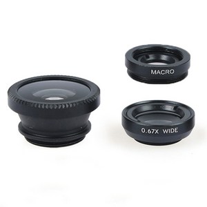 어안 광각 접사기능 3in1 스마트폰 유니버셜 클립 렌즈 set