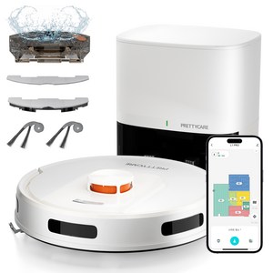 프리티케어 물걸레 먼지비움 로봇청소기 LDS 센서 지도 그리기 기능 포함, L1 Pro 화이트