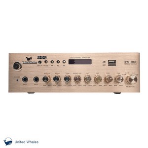 U.W 4채널 블루투스 앰프 PA-404U 카페 매장용 앰프+리모콘+RCA케이블 (골드색상)