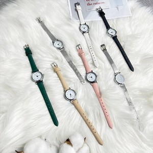 디아브 심플 손목 시계 가죽 메탈 메쉬 실버 여성시계