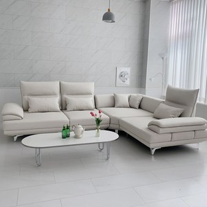 [ 부드러운 감촉과 스윙기능 ] 베르디안 엑소 가죽 6인소파 스윙소파 실리콘 레더소파 이지클린 스윙소파 6인용소파 코너소파, 아이보리